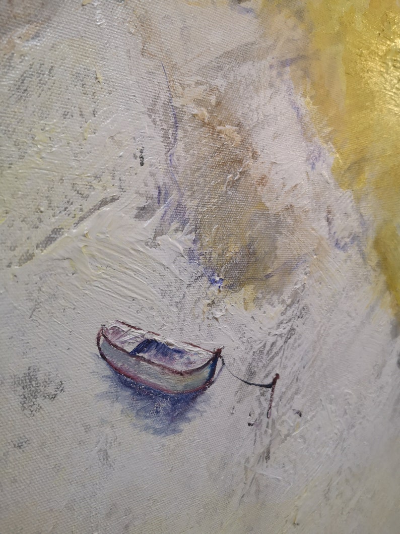 Cloud Abstract PaintingLarge White Yellow Abstract Art Oil Etsy