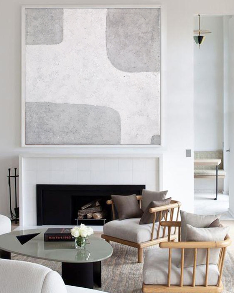 Large Grey Abstract Painting Minimalism Art Original Abstract Etsy