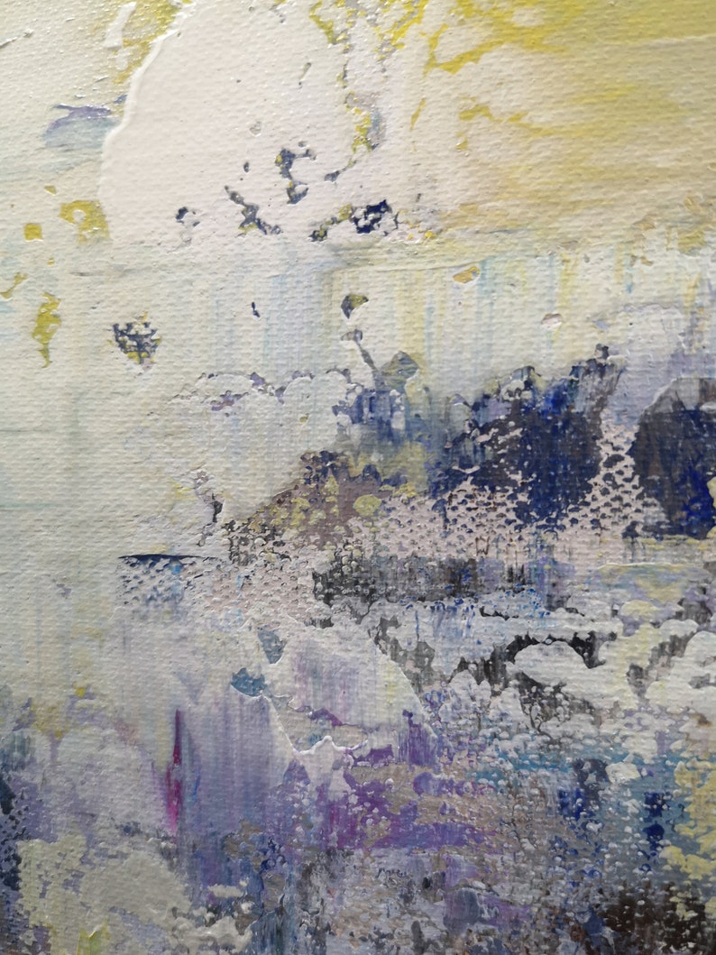 Extra Large Yellow Painting Black and White Art Vertical Etsy