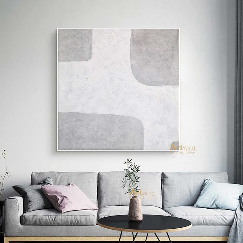 Large Grey Abstract Painting Minimalism Art Original Abstract Etsy