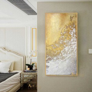 VAYIMDH Abstraktes Wandbild – 73,7x147,3 Cm, Leinwand, Rosa & Grau Auf Weiß | Für Wohnzimmer, Schlafzimmer