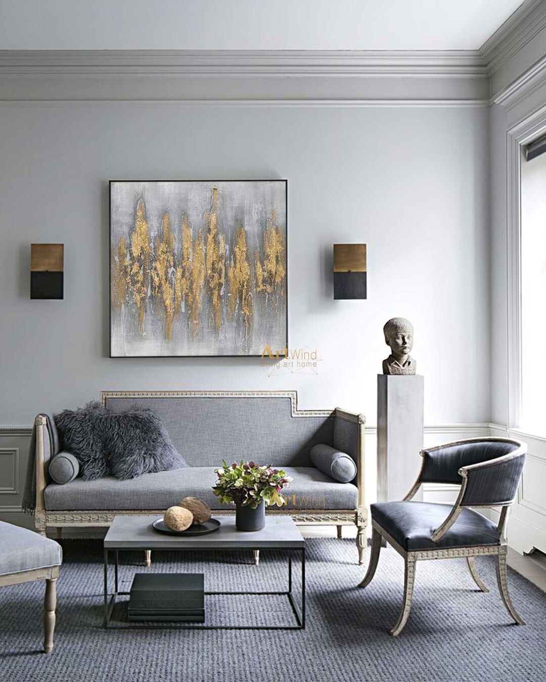 抽象画 グレーと金のキャンバスアート Amazon.co.jp: キャンバス絵画 大ベージュゴールドグレー抽象