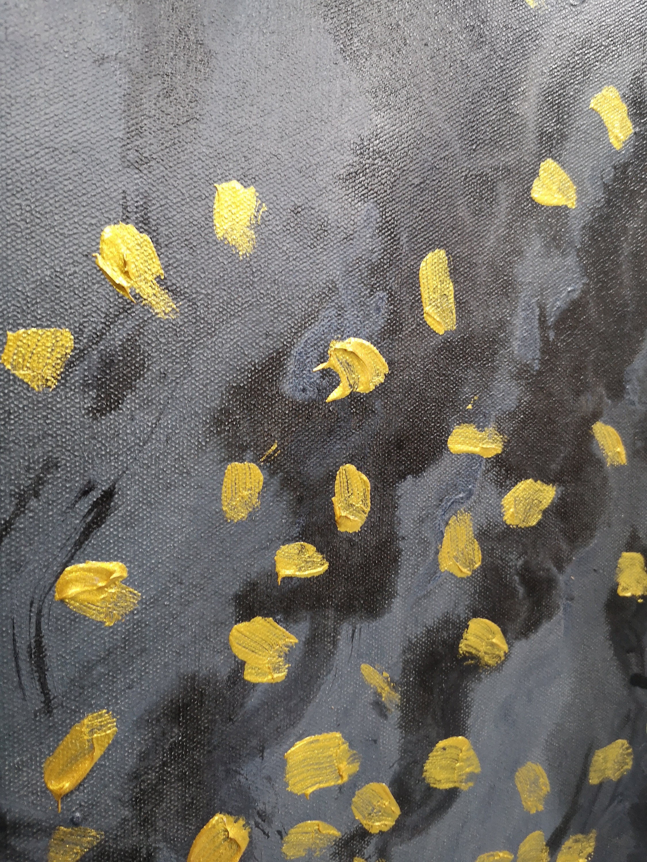 Large Gold Leaf Art Galaxy Painting Black Abstract Canvas Art | Etsy