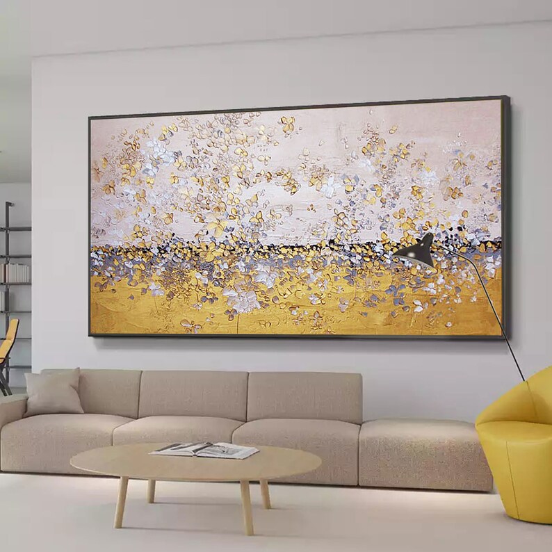 Gold Leaf painting Gold Abstract art Modern landscape Painting image 1