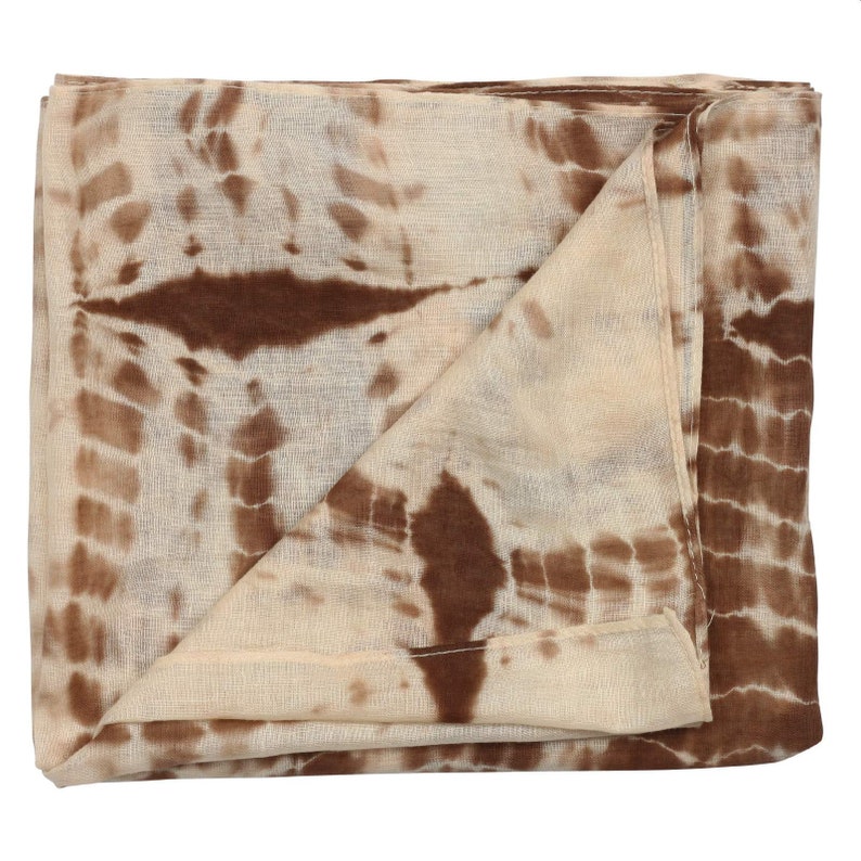 Scarf Bamboo brown tie dye 40 x 140 cm neckerchief image 5