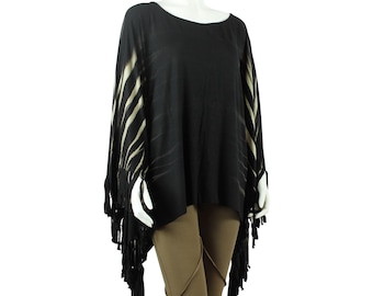 Poncho - Tie-dye - Franjes - Patroon 03 - Jersey