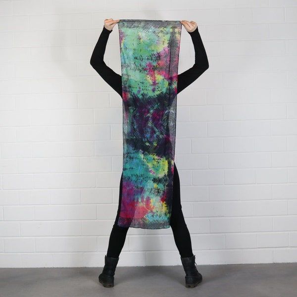 Scarf - Bamboo - colorful tie dye - 40 x 140 cm - neckerchief