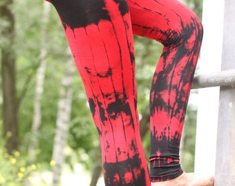 Leggings - Batik - Birch - black - red-cherry red