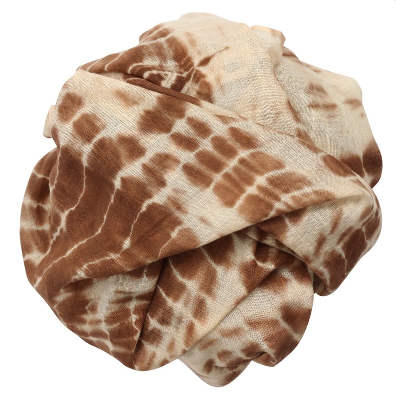 Scarf Bamboo brown tie dye 40 x 140 cm neckerchief image 4