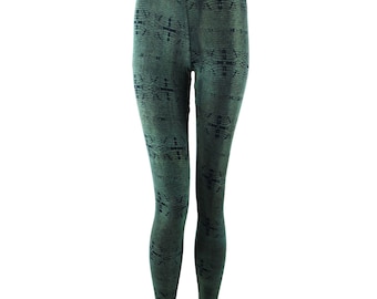 Leggings - Batik - Reptielenmotief - zwart - bosgroen