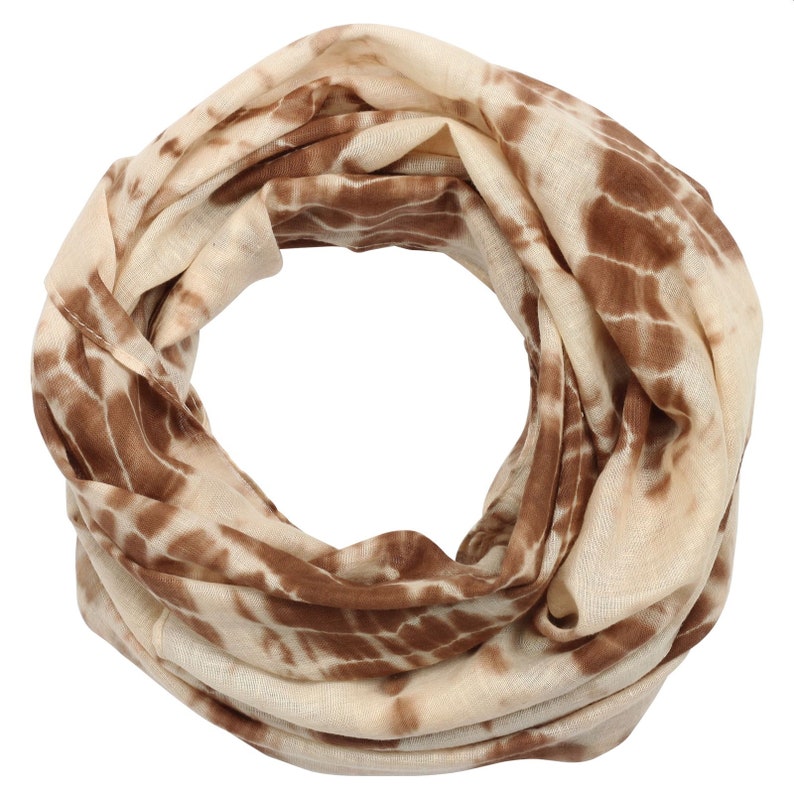 Scarf Bamboo brown tie dye 40 x 140 cm neckerchief image 3