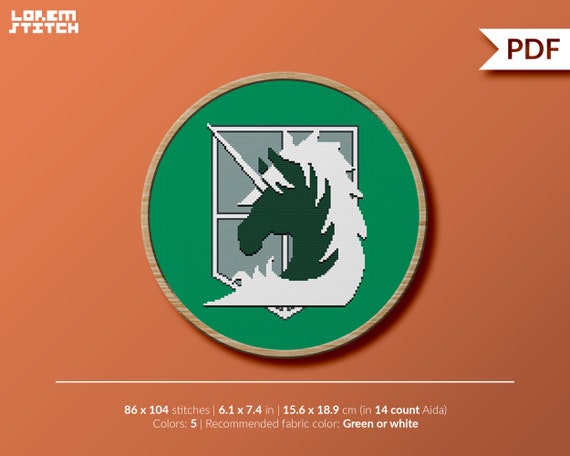 Titan Police Unicorn Anime Manga Cross Stitch Etsy