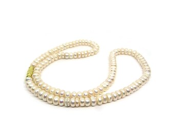 White Real Pearl Saccha Moti Mala 