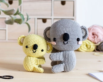 Mini and Maxi amigurumi KOALA BEARS | Crochet PDF pattern | 2 written patterns and step by step images