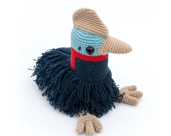 Apple the Cassowary | Amigurumi Crochet PDF pattern | the Australian endangered dino-bird