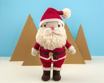 Papai Noel Amigurumi | padrão de crochê em PDF | Boneca de Natal de crochê para especialistas com muitos detalhes e técnicas passo a passo