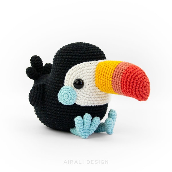 Toco the Toucan | Amigurumi Crochet PDF pattern | written instruction and step by step photos