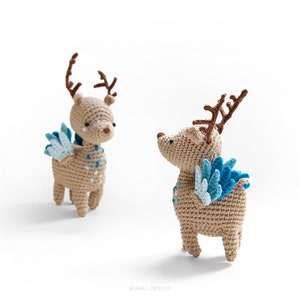 Little Peryton amigurumi Crochet PDF pattern Fantasy mythological creature half deer half bird image 3