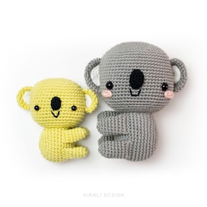 Mini and Maxi amigurumi KOALA BEARS | Crochet PDF pattern | 2 written patterns and step by step images