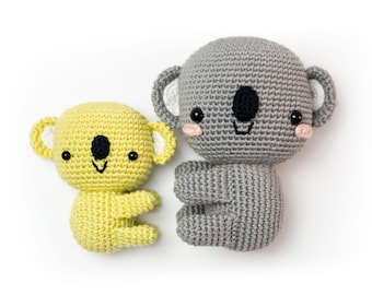 Mini and Maxi amigurumi KOALA BEARS | Crochet PDF pattern | 2 written patterns and step by step images