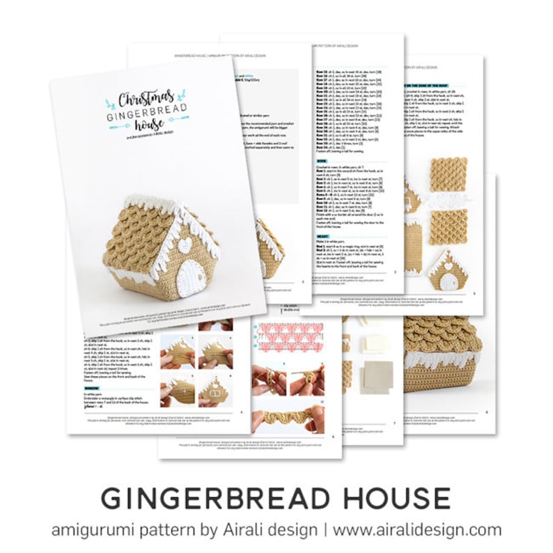 Nordic Gingerbread House Crochet PDF pattern crochet christmas amigurumi decoration image 5