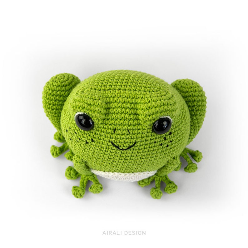 Prince Perry the Frog Amigurumi Crochet PDF pattern Frog Prince Charming with crochet crown image 7