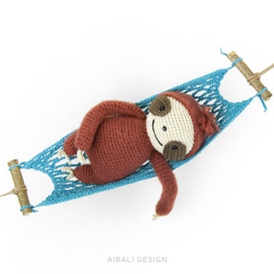 Brando the amigurumi Sloth | Crochet PDF pattern | pattern for the crochet hammock is included!