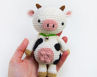 Mariella the amigurumi Cow | Crochet PDF pattern | white with black spots | crochet farm animals