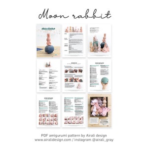 Moon Rabbit | Amigurumi Crochet PDF Pattern | Standing Bunny + Sleeping ...