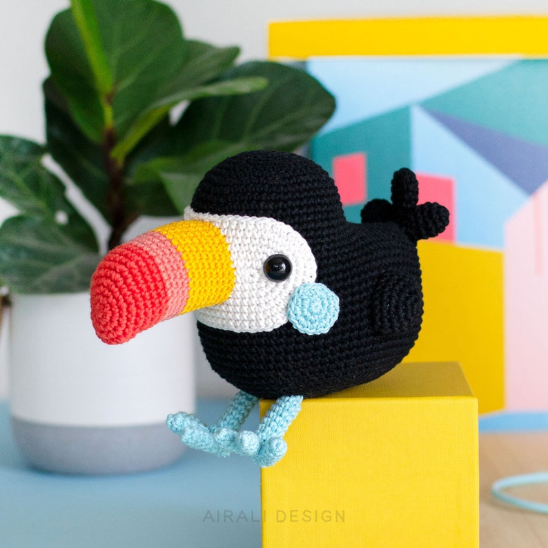 Toco the Toucan Amigurumi Crochet PDF pattern written instruction and step by step photos image 8