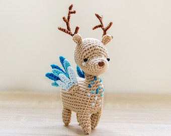 Little Peryton amigurumi | Crochet PDF pattern | Fantasy mythological creature half deer half bird