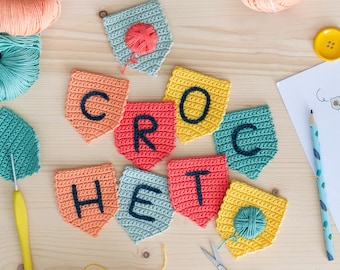 Crochet Bunting | PDF Amigurumi Crochet pattern | make the statement craft room garland
