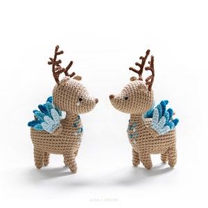 Little Peryton amigurumi Crochet PDF pattern Fantasy mythological creature half deer half bird image 4