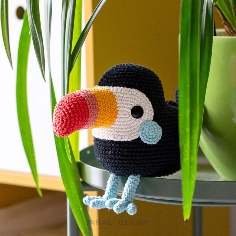 Toco the Toucan Amigurumi Crochet PDF pattern written instruction and step by step photos image 5