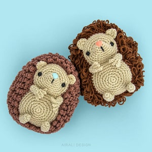 Amigurumi de Roly el Erizo | Patrón de ganchillo en PDF | 2 variaciones de púas | Tutorial fotográfico para el punto de pelo