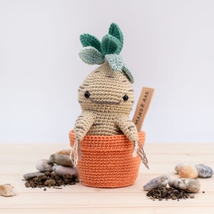 Ruty the Mandrake Amigurumi Crochet PDF DIGITAL pattern includes the crochet pot image 2