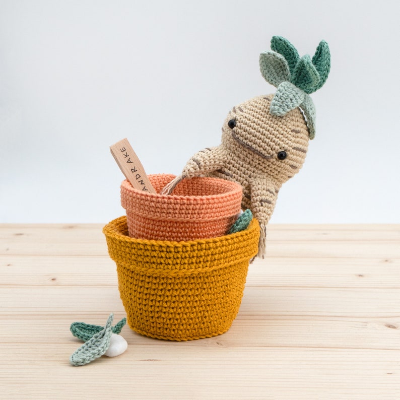 Ruty the Mandrake Amigurumi Crochet PDF DIGITAL pattern includes the crochet pot image 5