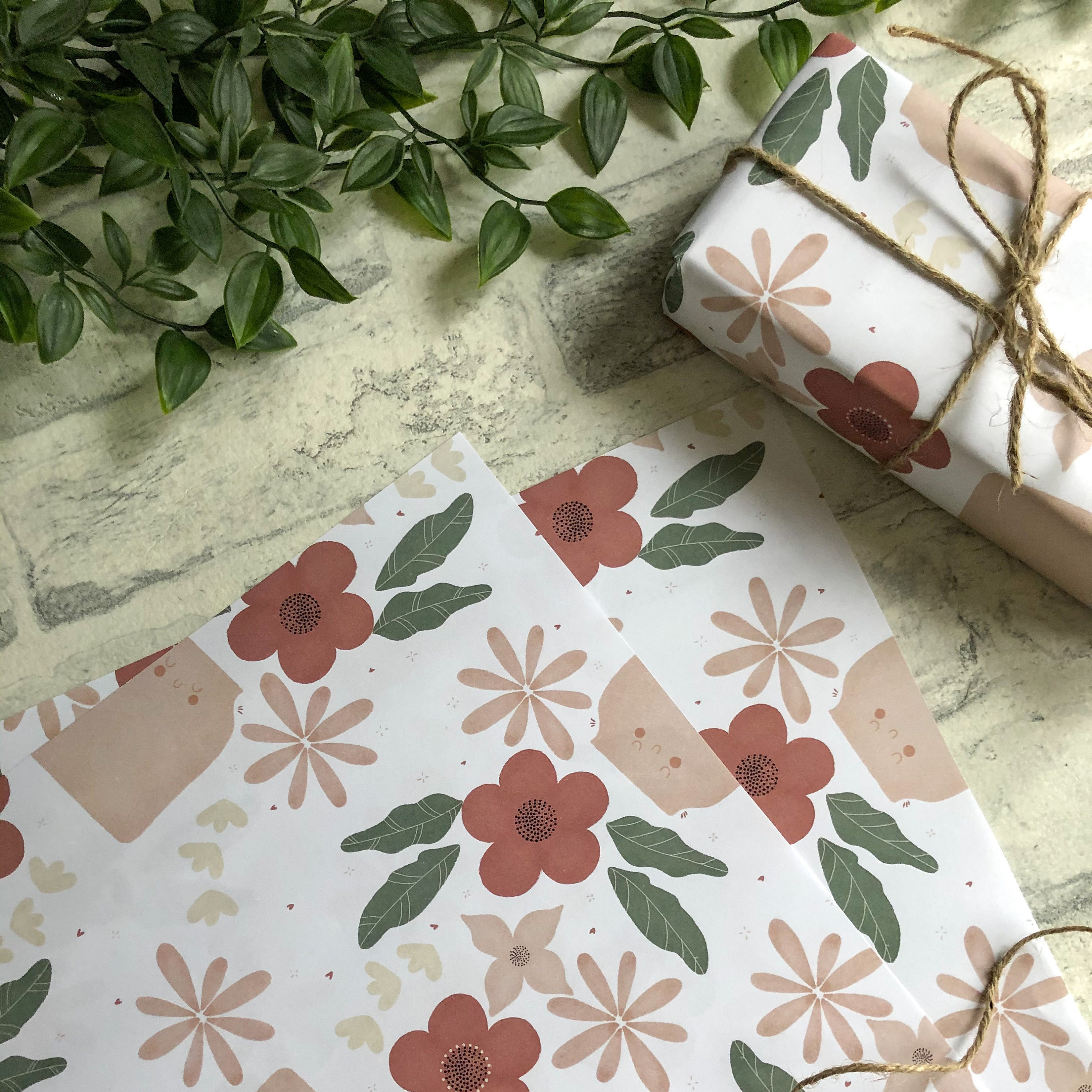 Jar of Flowers Mothers Day Giftwrap Wrapping Paper Etsy UK