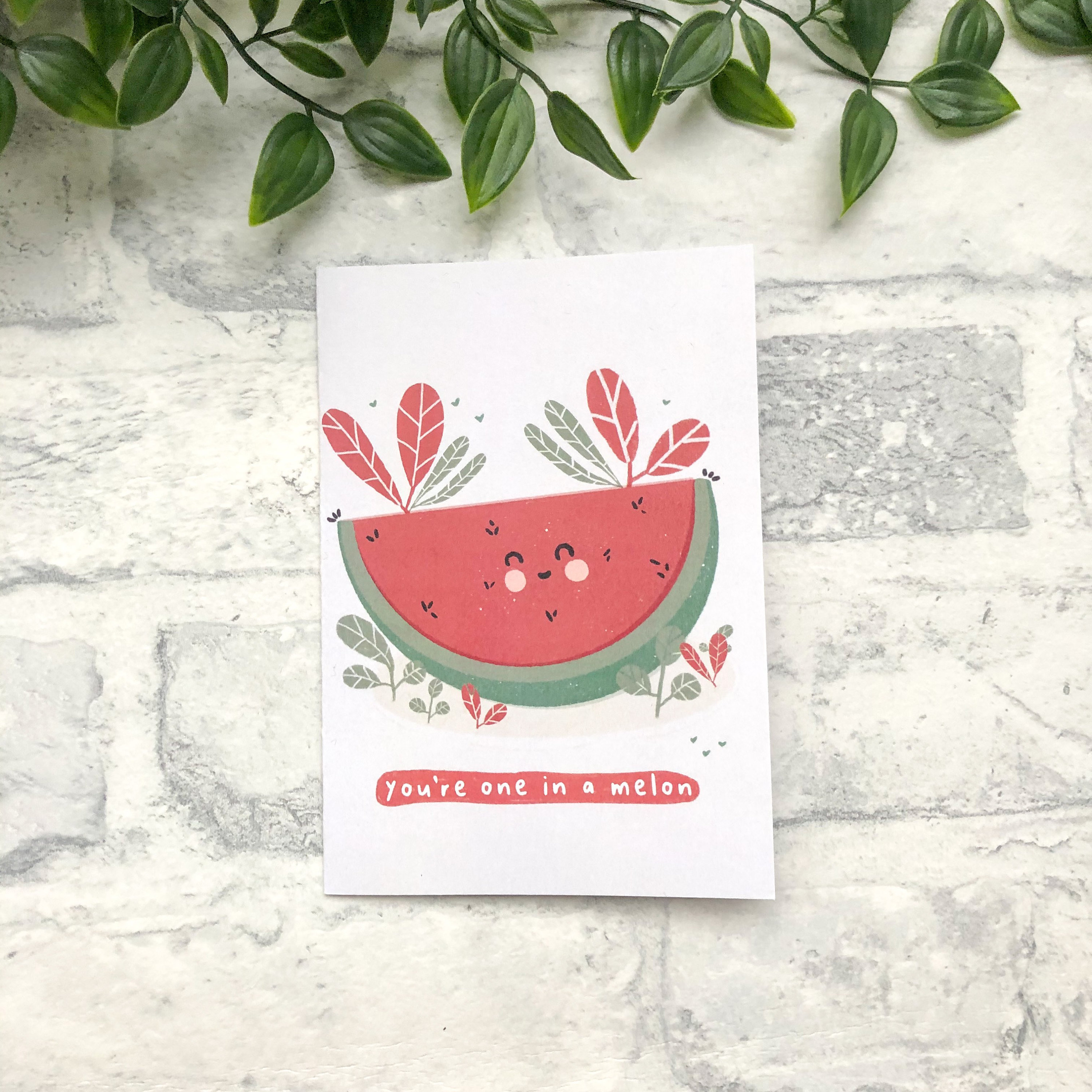 You're One In a Melon card greeting card Cute | Etsy