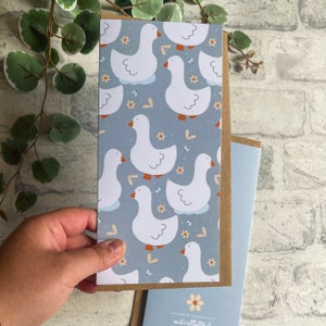 Cartera de regalo de ganso - Cartera de vale de regalo - Cartera de dinero - Ilustración linda - Soderlightful
