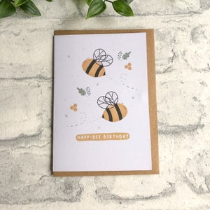 Happ-Bee Birthday - Verjaardagskaart - wenskaart- cute - illustratie - Soderlightful