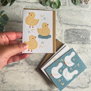 Mini tarjetas de notas, Bonitas tarjetas de notas A7 de animales, Paquete de 5, Mini tarjetas de notas de animales, Ilustración bonita, Soderlightful
