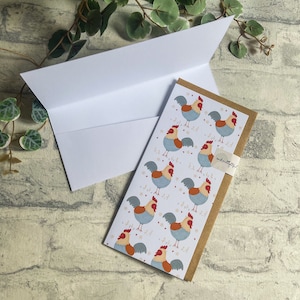 Cartera de regalo de gallo, Cartera de vales de regalo, Cartera de dinero, Ilustración bonita, Soderlightful