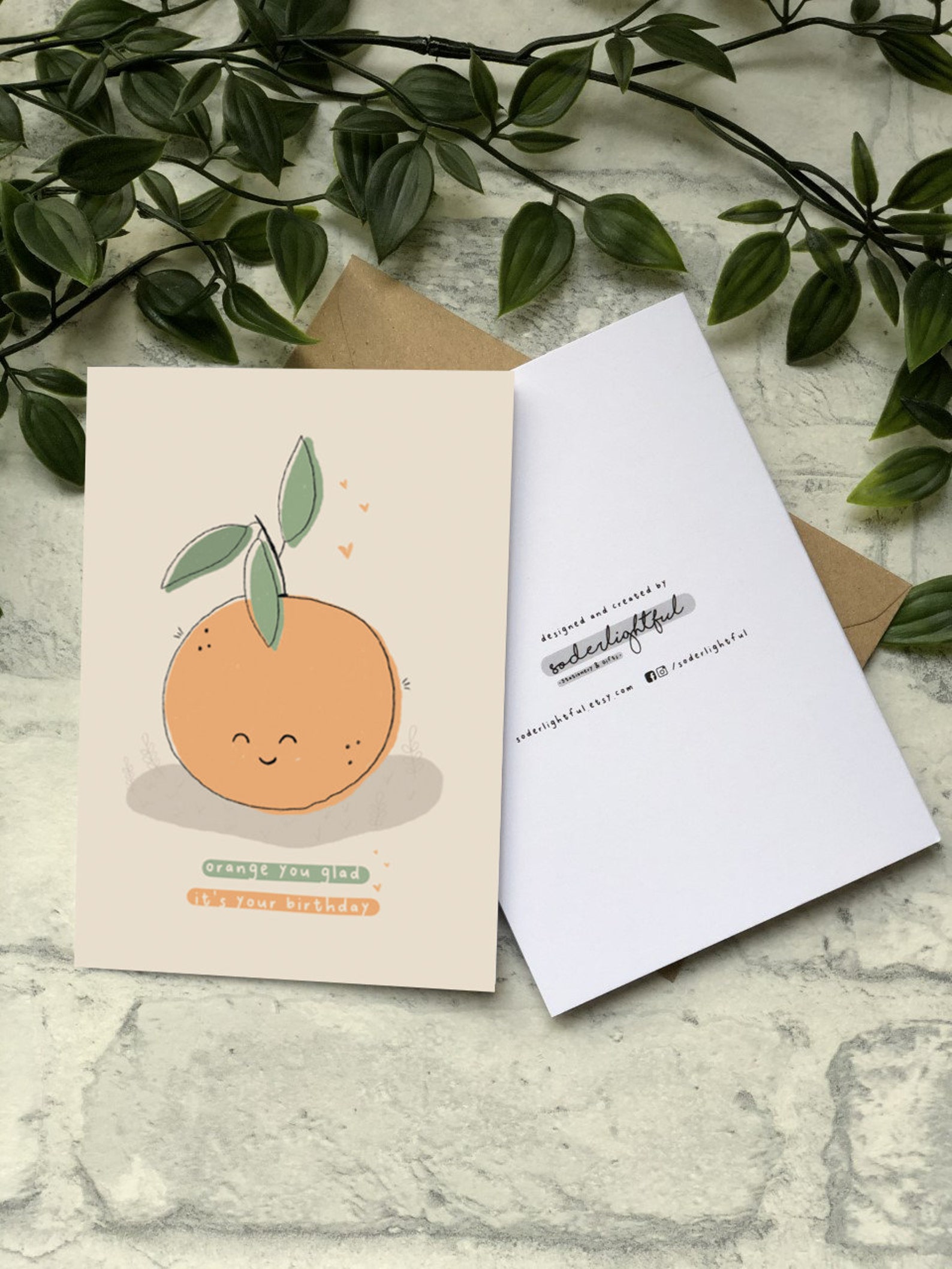 Orange you glad it's your birthday card happy birthday | Etsy