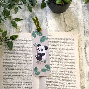 Panda Bookmark - Cute Baby Panda Bookmark - Illustration - * WITHOUT RIBBON *