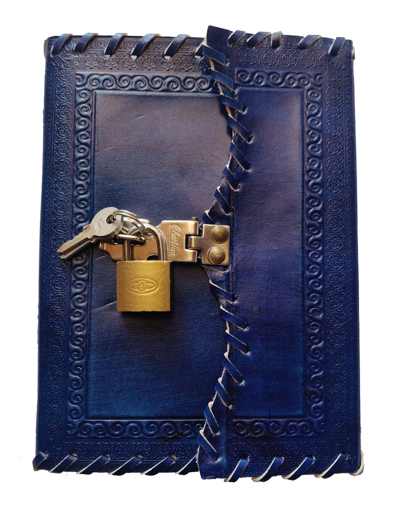 Handmade Leather Journal With Lock and Key Set of Two Brown Etsy