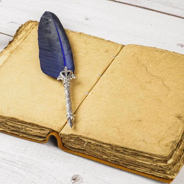 Vintage lederen dagboek - antiek leer gebonden dagboek - Deckle Edge Journal - Grimoire Journal - Dankbaarheid Journal | Dagelijks Journaal