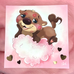 Petite loutre  - finition feuille d'or
