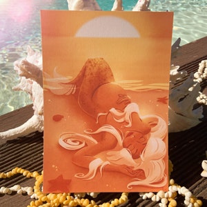 Émotions maternelles - carte postale pailletée
