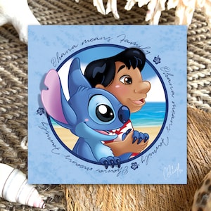 5 panneaux Impression HD du film Lilo & Stitch personnage peinture sur  toile poster art mural décoration de la maison chambre d'enfant chambre  photo